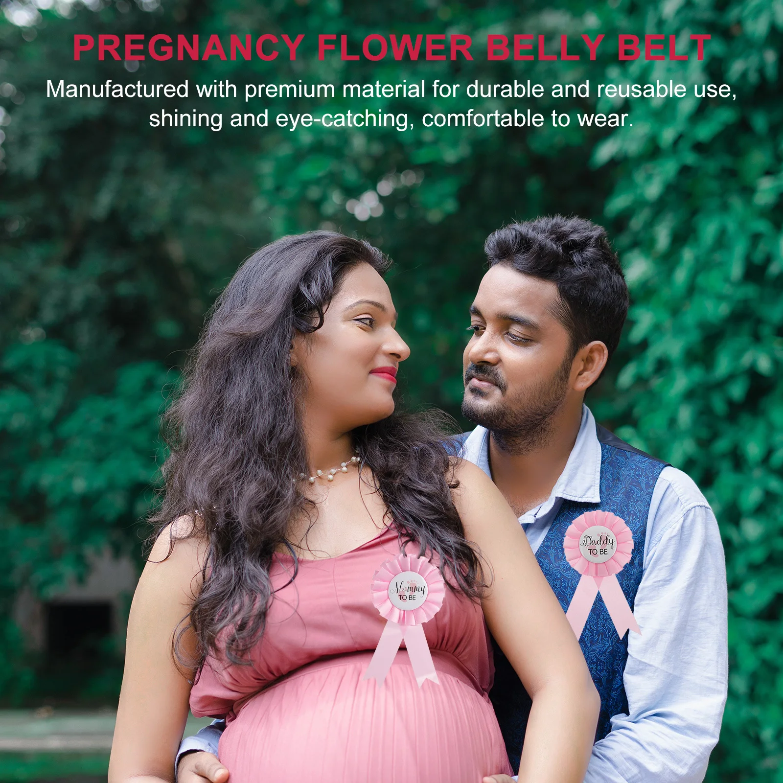 

1Set Maternity Corsage Pin Set Shining Comfortable Durable Mommy Daddy Sash Baby Shower Photo Prop Maternity Sash