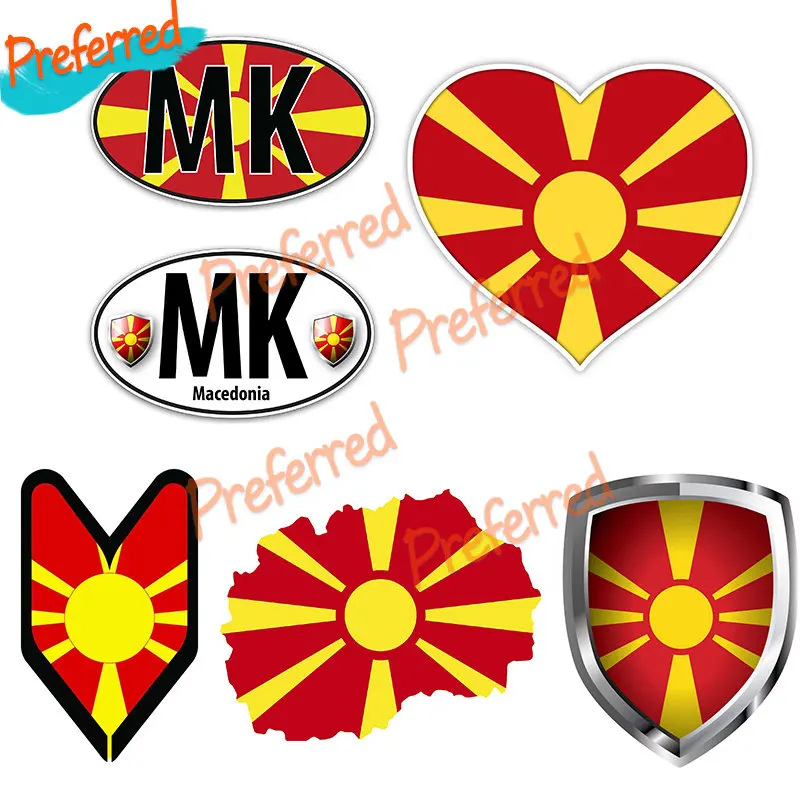 Love Macedonia Country Flag Decal Sticker Home Pride Travel Car Truck Bumper Window Laptop Cup Wall