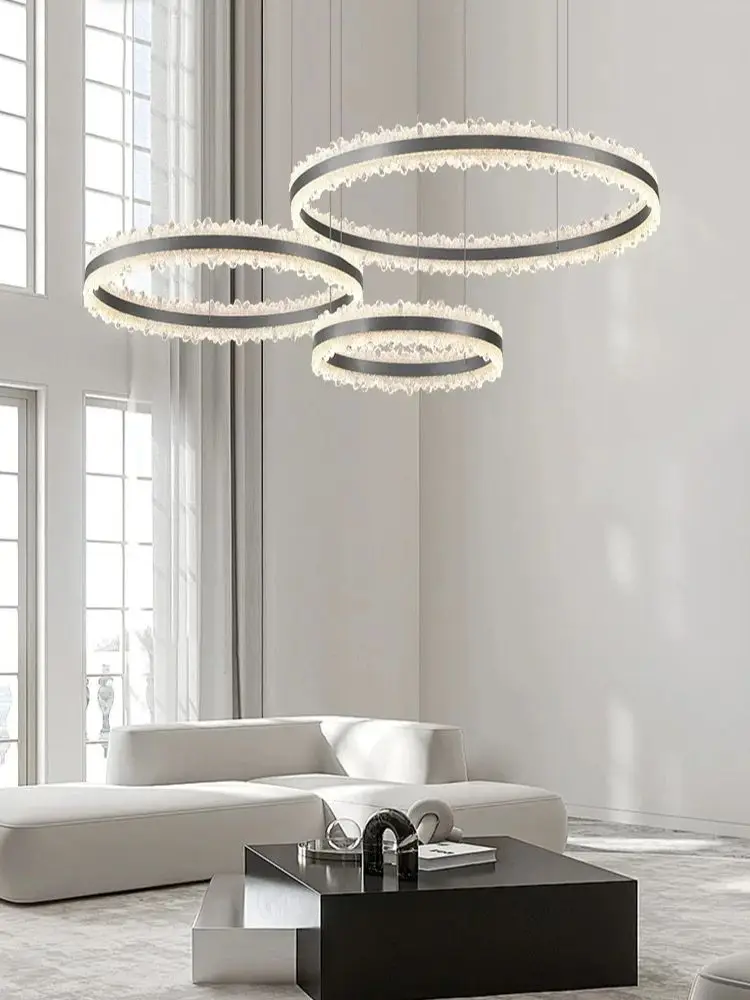 

Modern minimalist minimalist living room chandelier designer new icing ring-shaped atmospheric villa hall main light