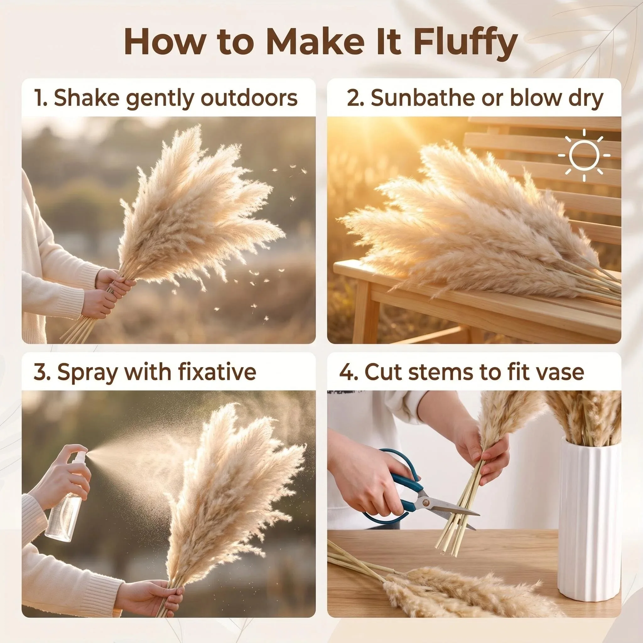 16 Stems 40in Pampas Grass Nat - Pampas Grass Decor 评论和价格