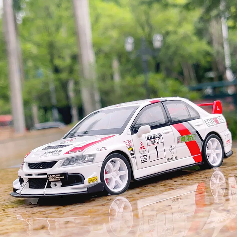 

1:32 Lancer Evolution EVO, модель автомобиля из сплава, имитация литья под давлением металла, модель спортивного автомобиля, звуковой свет, коллекция, детская игрушка в подарок