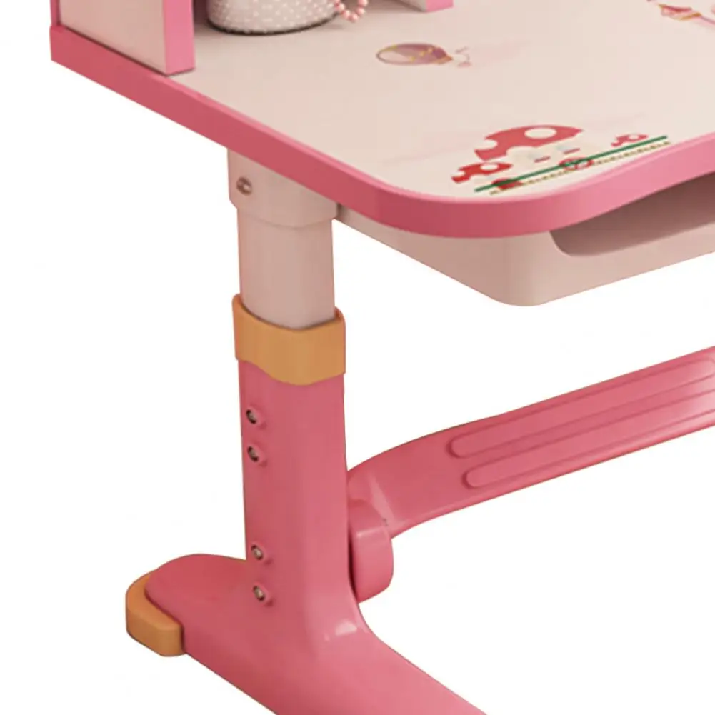 Conjunto de Silla y Escritorio Funcional para Niños, Escritorio de Estudio Escolar Ajustable en Altura con Respaldo en Forma de Castillo