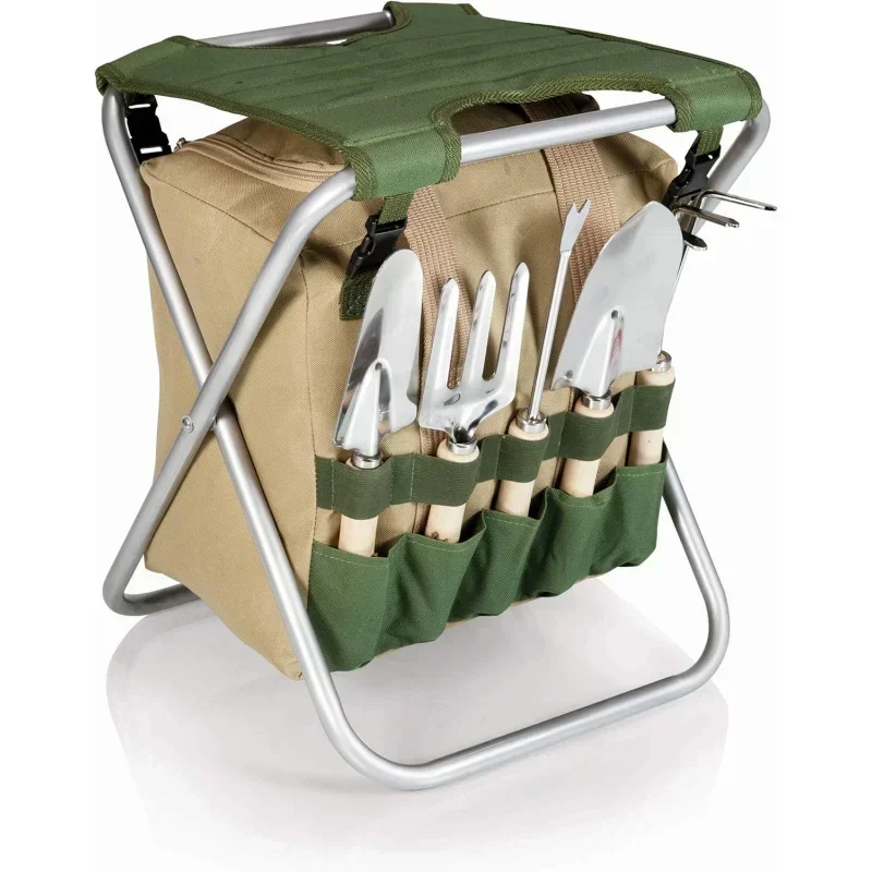 ONIVA - a Picnic Time brand Gardener Folding with, Garden Stool with Detachable Storage Tote Bag, Portable Chair