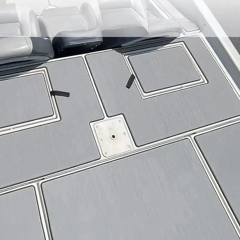 RedLuck Blueprint Light Gray240cmx120cmx6mm Boat Non-Slip Floor Boat Waterproof-Resistant Teak Wood Shock Absorption