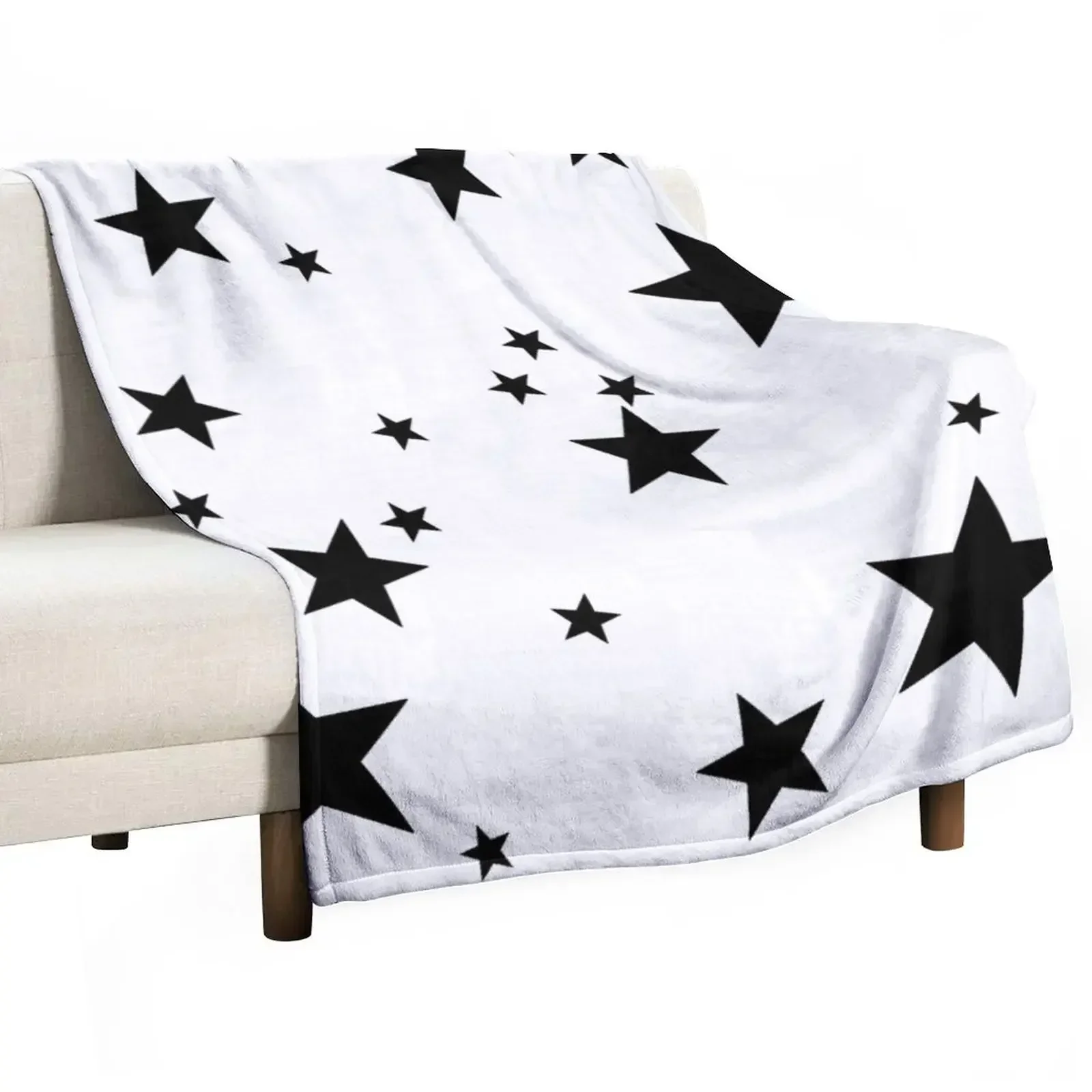 stars black Throw Blanket Bed covers Soft Plaid Blankets