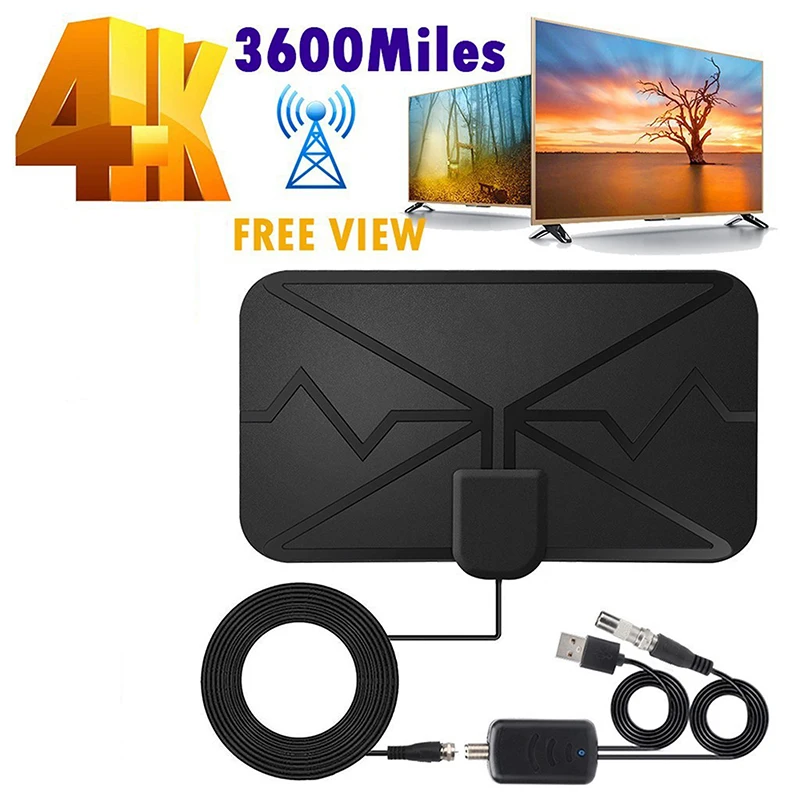Умная ТВ-антенна 4K Цифровая ТВ-антенна 25 дБ Цифровая антенна DVB-T2 1080P с усилителем для автодомов, лодок, кемпинга