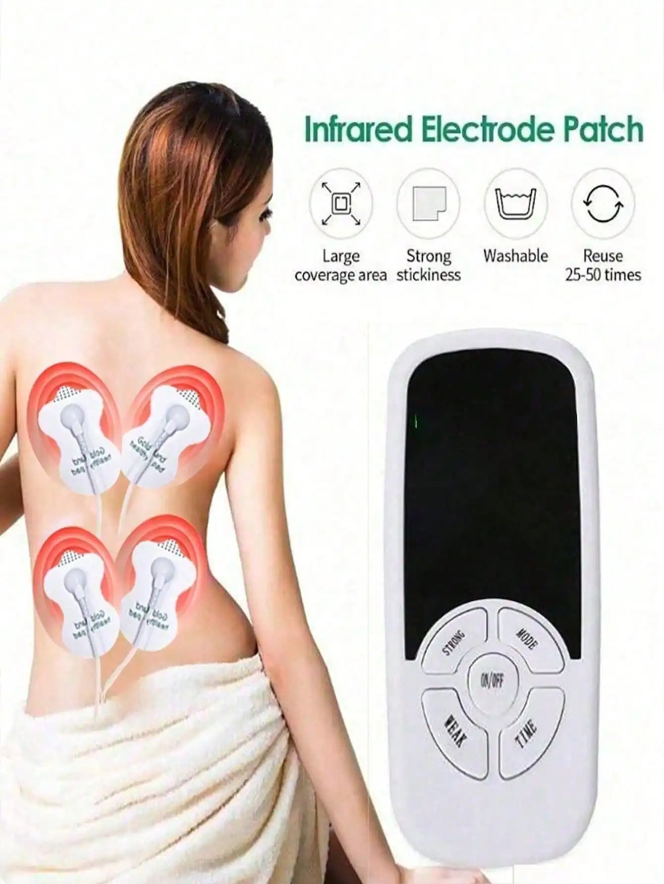 Digital Meridian Therapy Device With Middle Frequency Massage, Ems & Tens Pulse Massager,Electric Therapy Pads image 5