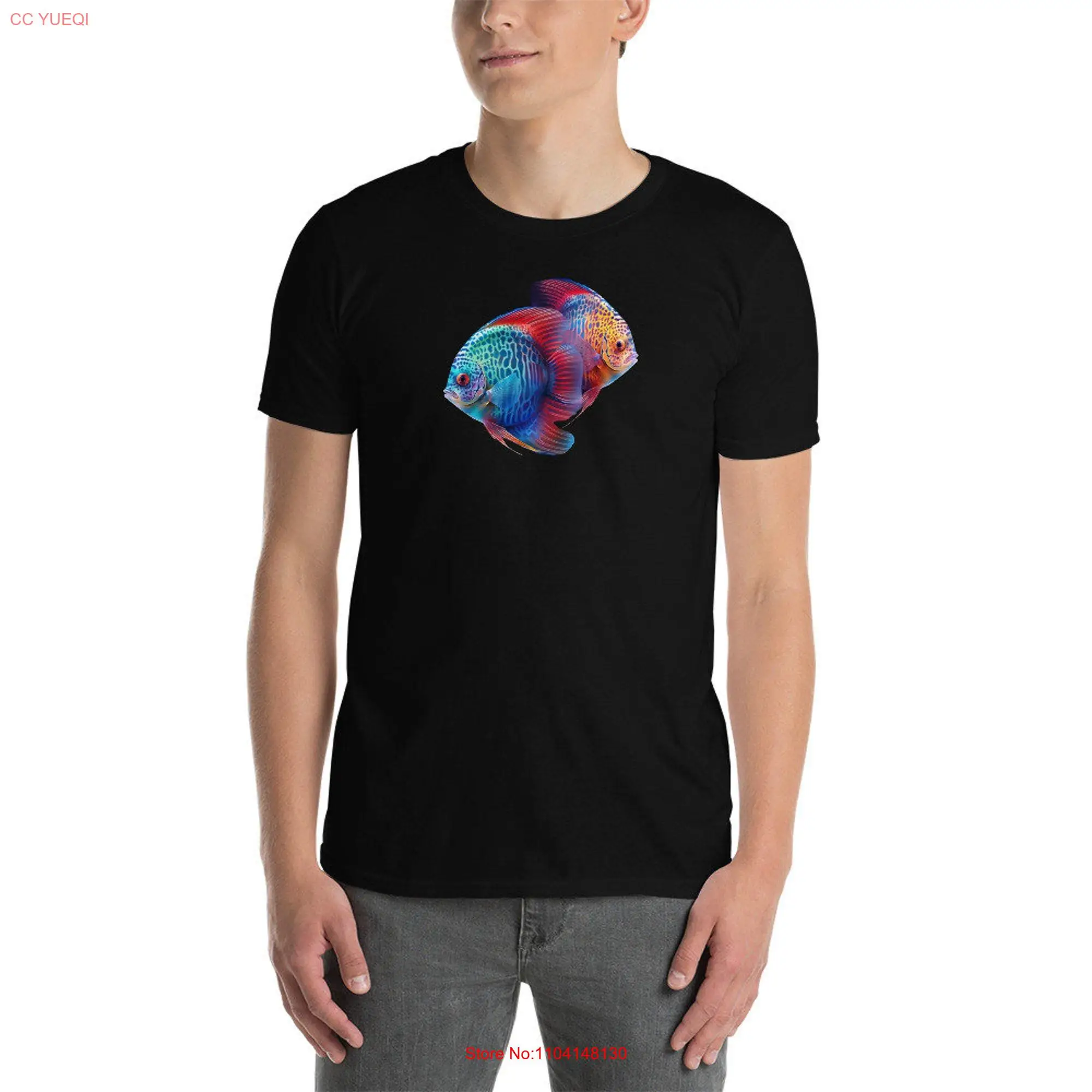 Red Discus Fish T Shirt Shir long or short sleeves