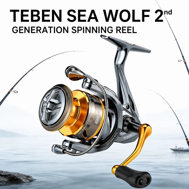 TEBEN Sea‑Tiger II Full Metal Spool Spinning Fishing Reel 10-15Kg Max Drag For Saltwater Sea Surf Casting Rock Fishing