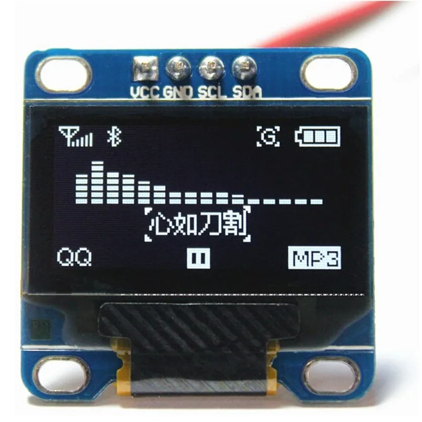 Módulo de exibição OLED de 0,96 polegadas SSD1306 I2C IIC SPI Serial 128X64 LCD 4 pinos amarelo azul branco azul para Arduino (encabezados de pinos soldados)