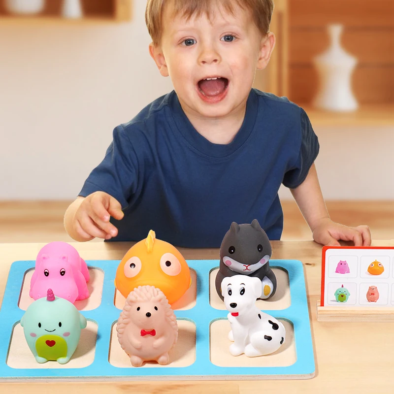 Giochi di abbinamento animali ordinamento nascondi e cerca giocattoli attività di apprendimento prescolare set Montessori sensoriali educativi per