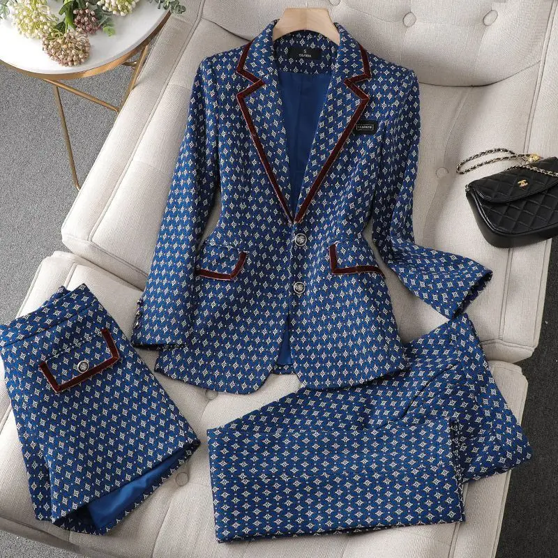 Conjunto de chaqueta informal de moda para mujer, traje coreano elegante de primavera y otoño, pantalones de abrigo, pantalones de dos piezas para