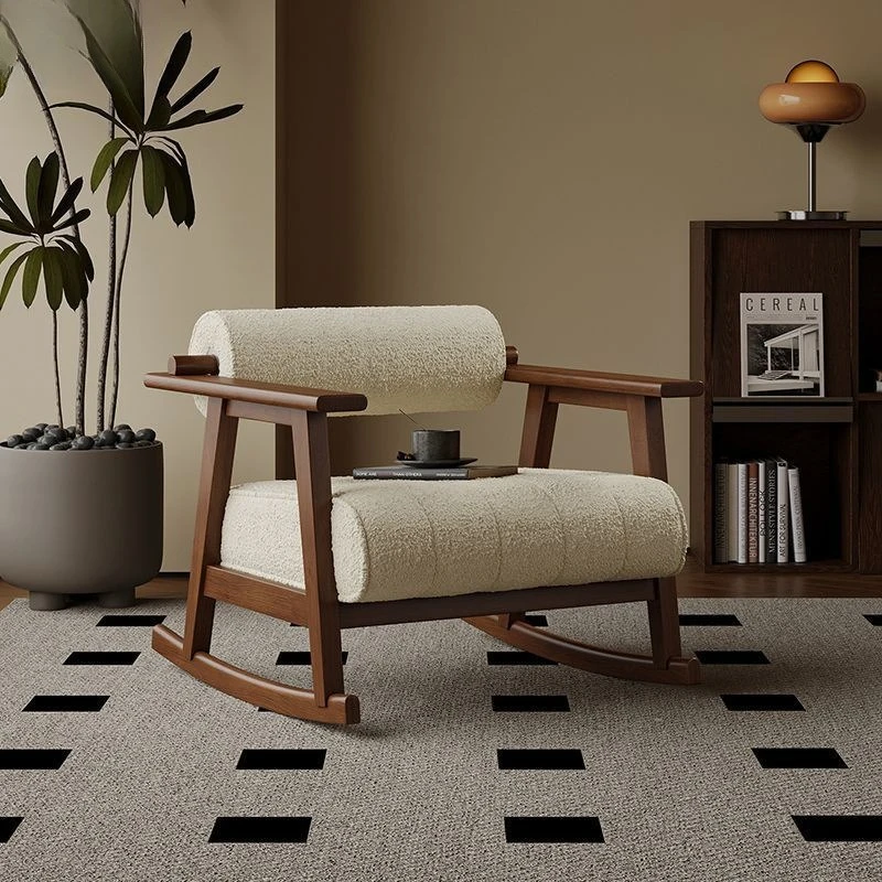 

Modern French retro single sofa armchair living room designer leisure chair antique rocking chair