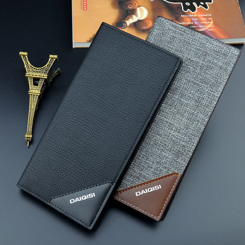 

Men's Wallet Thin slim wallet Leather long Male Clutch mens wallets coin hand Purse pocket Cartera hombre billetera hombre