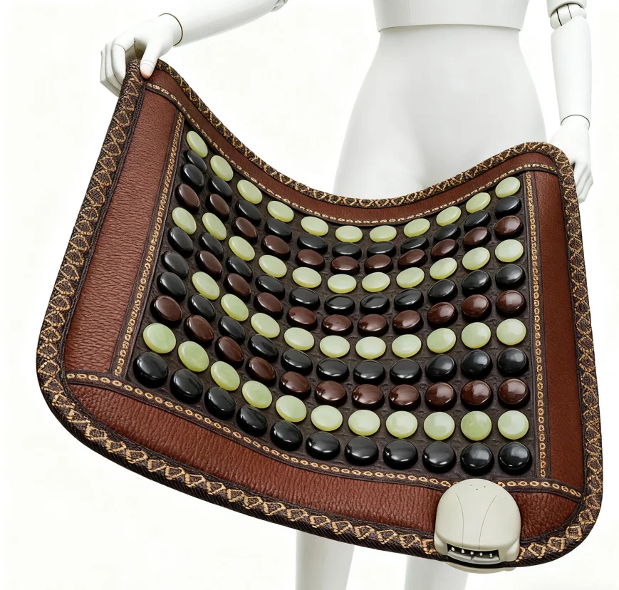 

Jade & Tourmaline Heating Mat with Far Infrared Therapy Electric Temperature Control Mattress Topper for Back Pain Relief Muscle