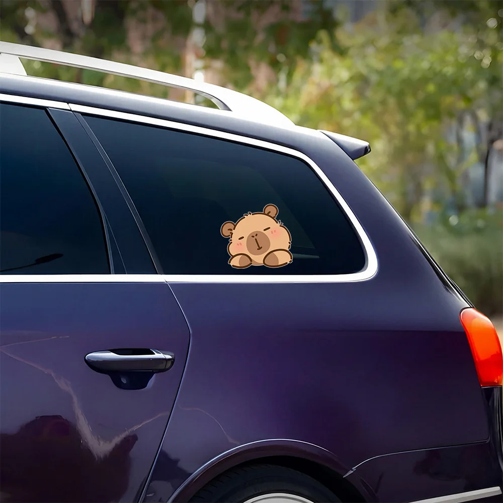 New Design Cartoon Vinyl Stickers Camper Van Motorhome SUV Decor Accessories Car Styling Cute Capybara Decals Tunning Auto Parts - view 4
