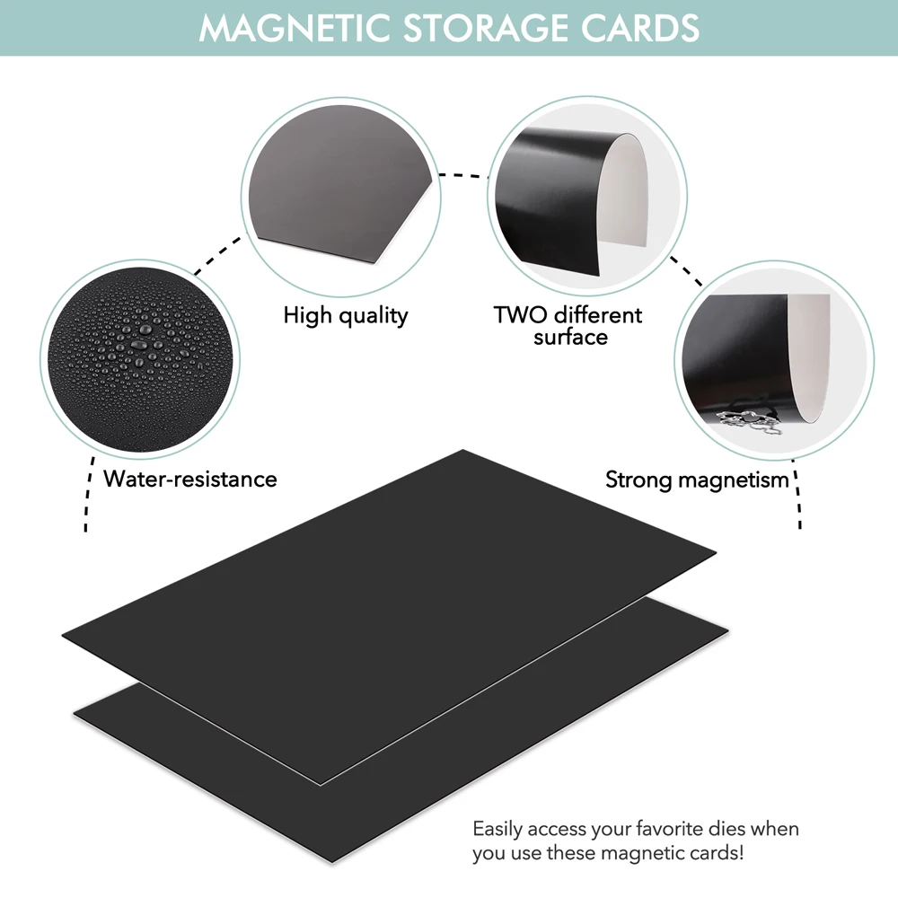 10pcs Die and Stamp Storage Magnetic Panels Double-side Adhesive Magnetic Storage Cards Multi-function Accessories 12.6x17.4cm