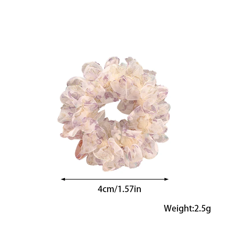 Haargummis aus Tüll mit Blumenmuster für Kleinkinder, hohe Elastizität, schadet dem Haar nicht, Haarbänder für Babys und Kinder, Pferdeschwanz-Haar-Accessoires – Detail 7