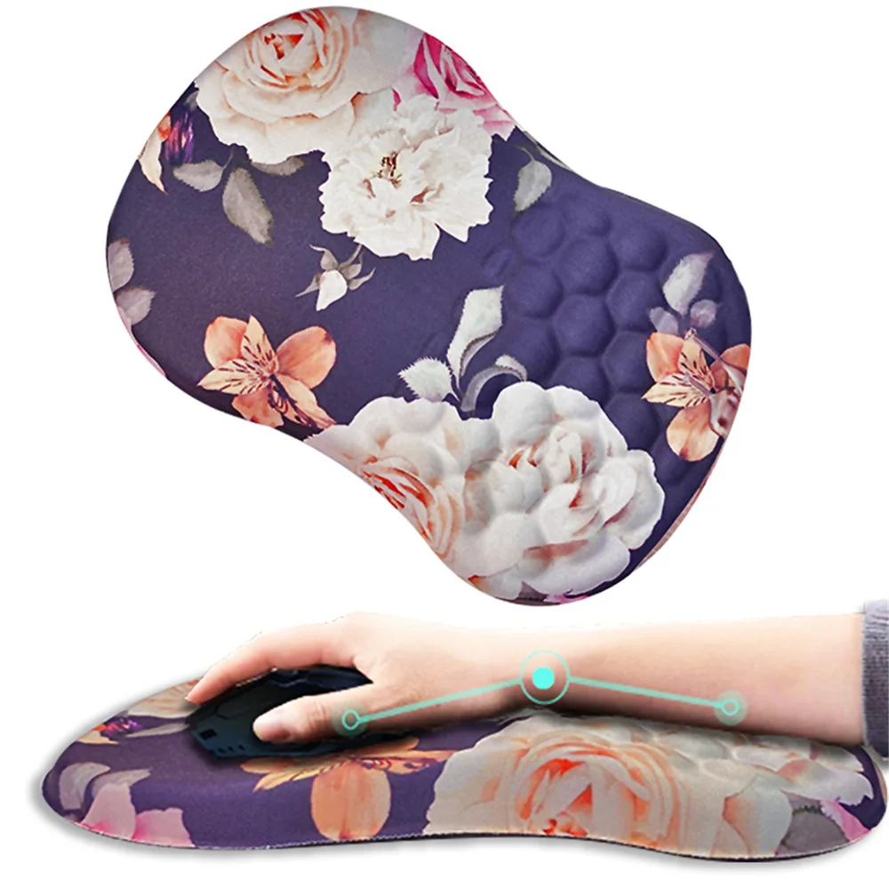 

Flower Wrist Rest Cushion for Mouse Ergonomic Soft Memory Foam Wrist Pain Relief Mouse Pad Wrist Support Pad Anti-Skid Desk Mat