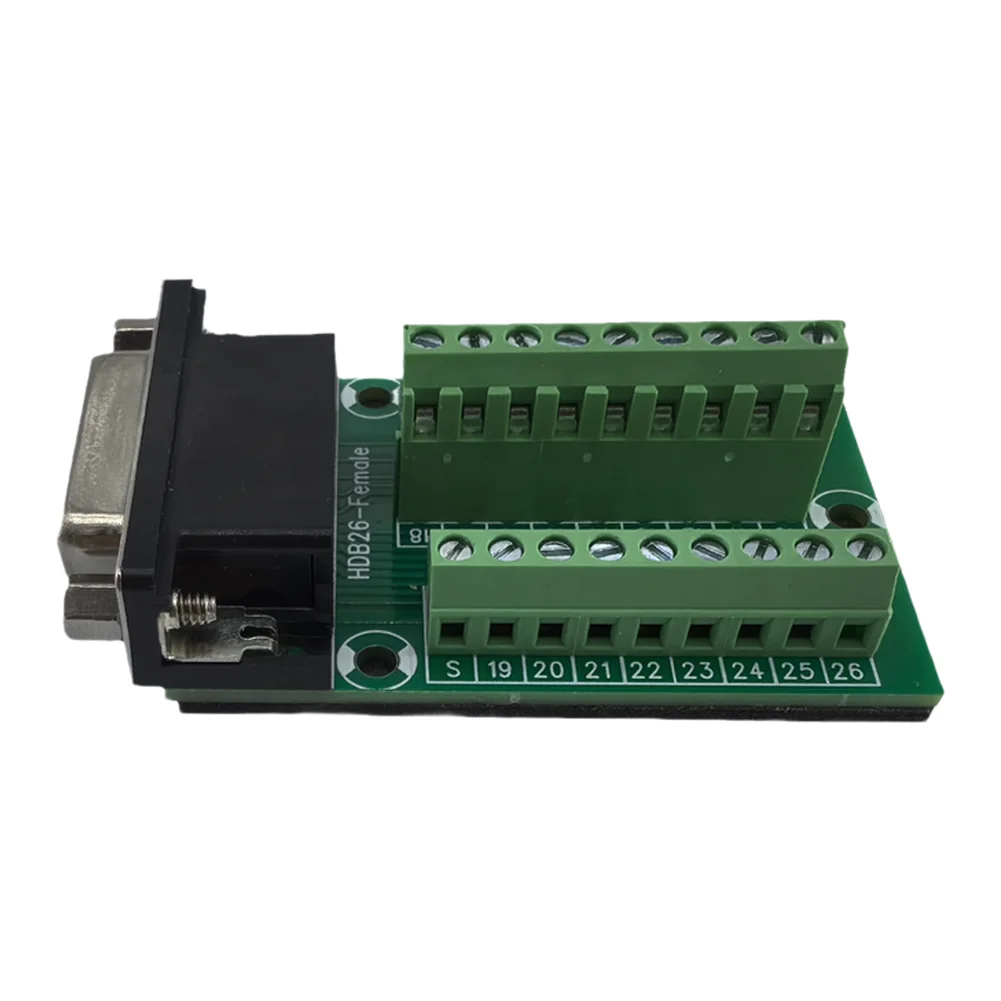 DB26-M2-01 Female to Terminal Block Solderless Interface 0.5A 3.81mm Pitch 16 24 AWG Wire Compatibility Green PCB