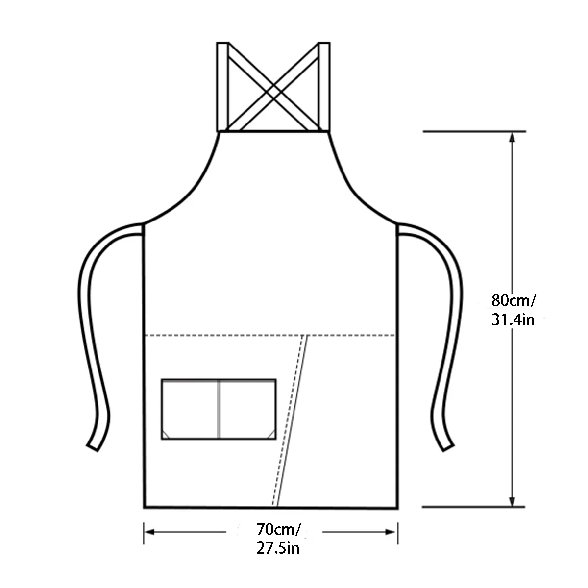 Split Hook Waterproof Canvas Apron for Restaurants, Desserts, Cakes, Milk Tea Shops, and Baristas