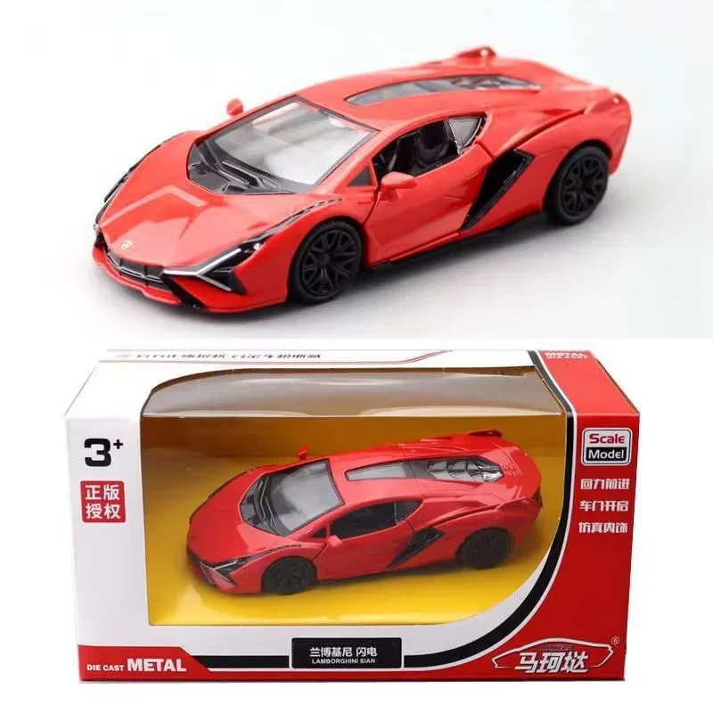 1:36 Lamborghini Sian car Model Toy Alloy Diecast Pull Back Collection Supercar Toys Vehicle For Decoration Gifts F123