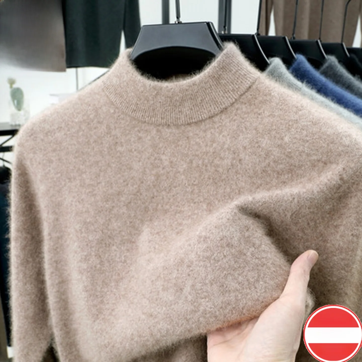 

Men's Thiened f High Collar Sweater 00 Wool Casual Sle Comfortable Fit Autumn Winter Knitted Top Ci Walk Busin