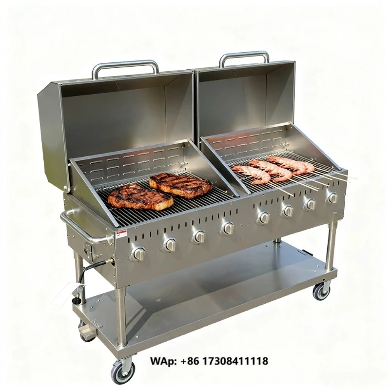 Core Pro Commercial Stainless Steel Portable Gas Outdoor Grill with 128000BTU for Hotels Restaurants & Backyard Parties