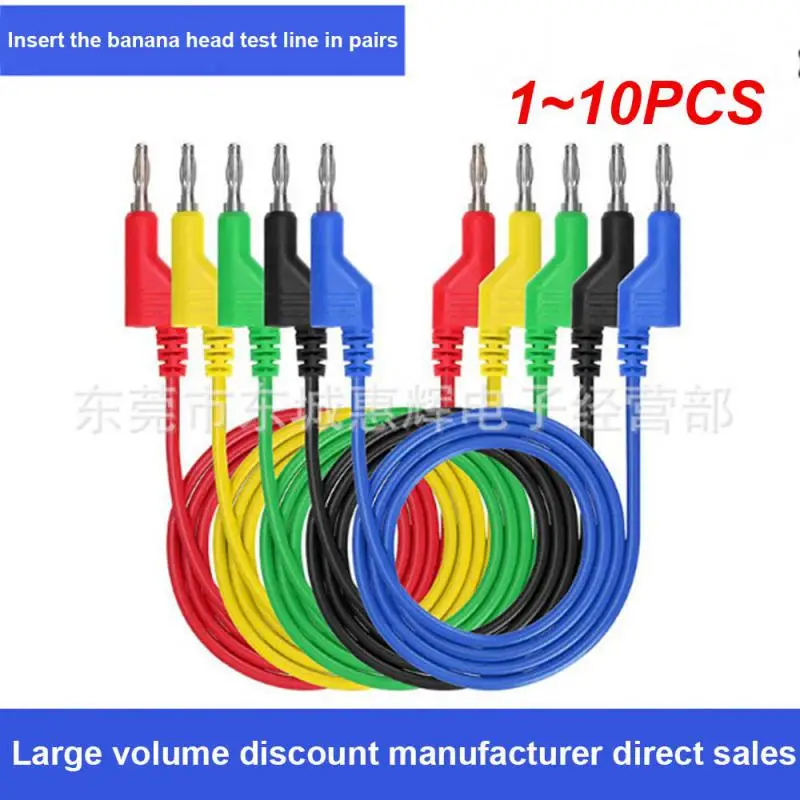 1~10PCS Cleqee P1037 4mm Banana Plug To Alligator Clip Test Leads Kit Crocodile Clamps Multimeter Cable 1M Wire 1000V/15A