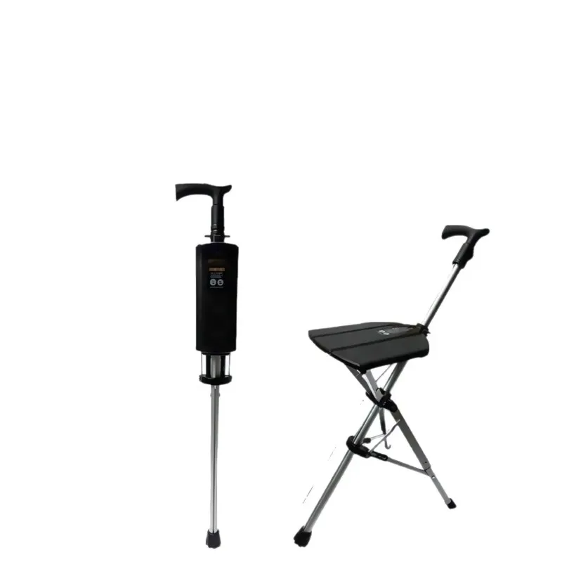 Outdoor Hiking Folding Stool With Lightweight Stool Portable Cane Multi-functional Non-slip Elderly Walking Stick Dual-Use