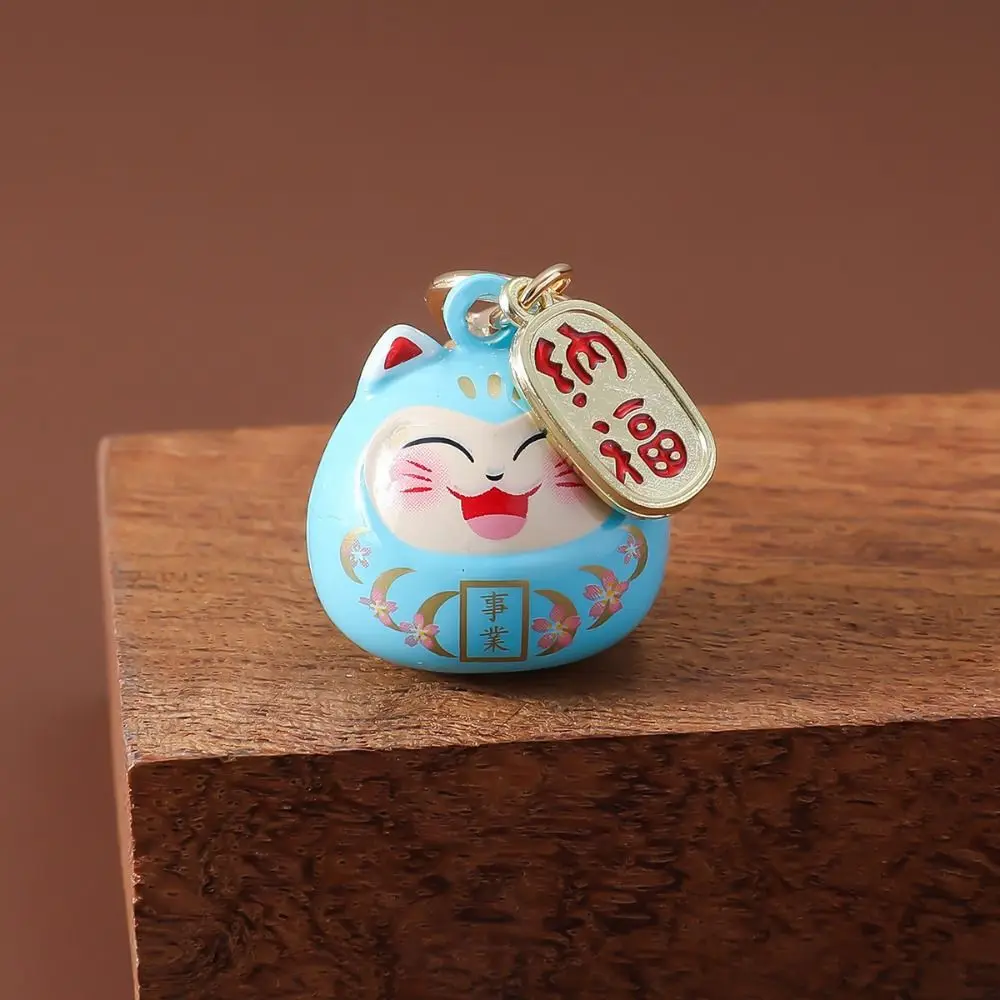 New Japanese Lucky Cat Bag Pendants Japan Daruma Keyring Bells Pendant Lucky Cat Keychain Good Fortune Wealth Charm Jewelry Gift