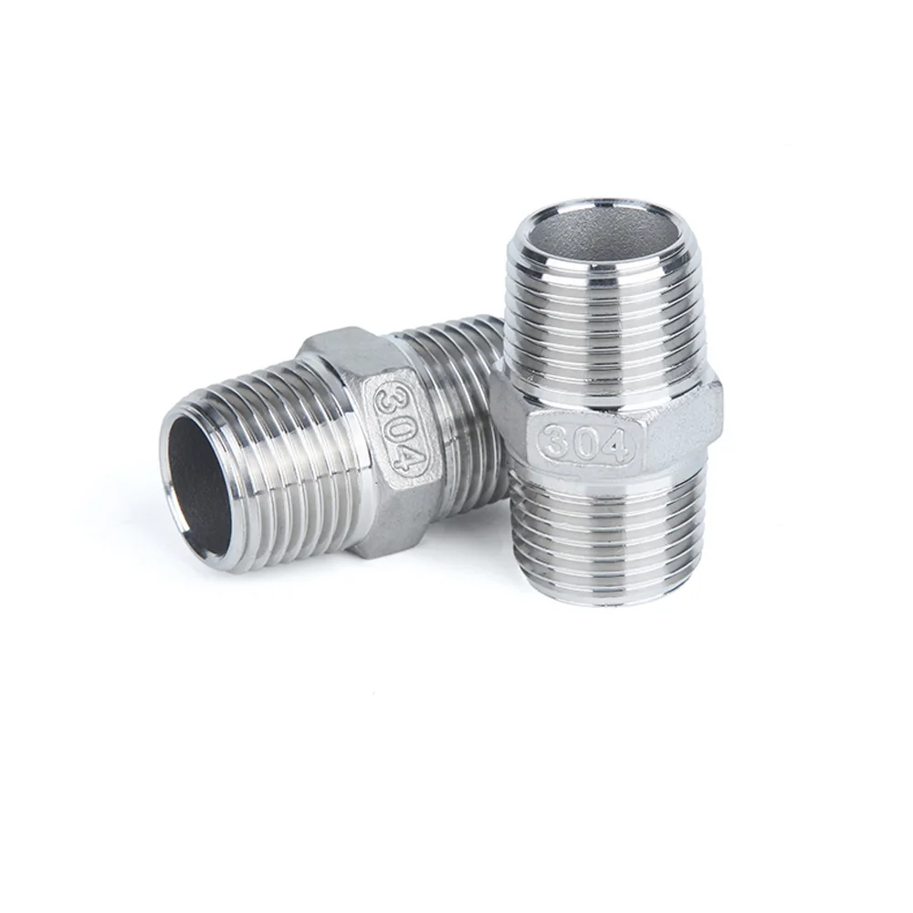 1/8 "1/4" 3/8 "1/2" 3/4 "1" 1-1/2 "2" 3 "4" BSP NPT Maschio Esagonale Tettarelle Da Biberon 201 304 316 Tubo In Acciaio Inox Raccordo Accoppiatore Connettore