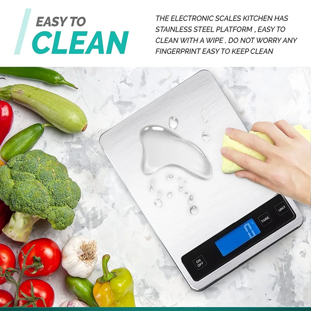 Digital Kitchen Scales - Weigh Food & Liquids At Home - for Cooking Baking - Incredible 1G Precision to 15Kg