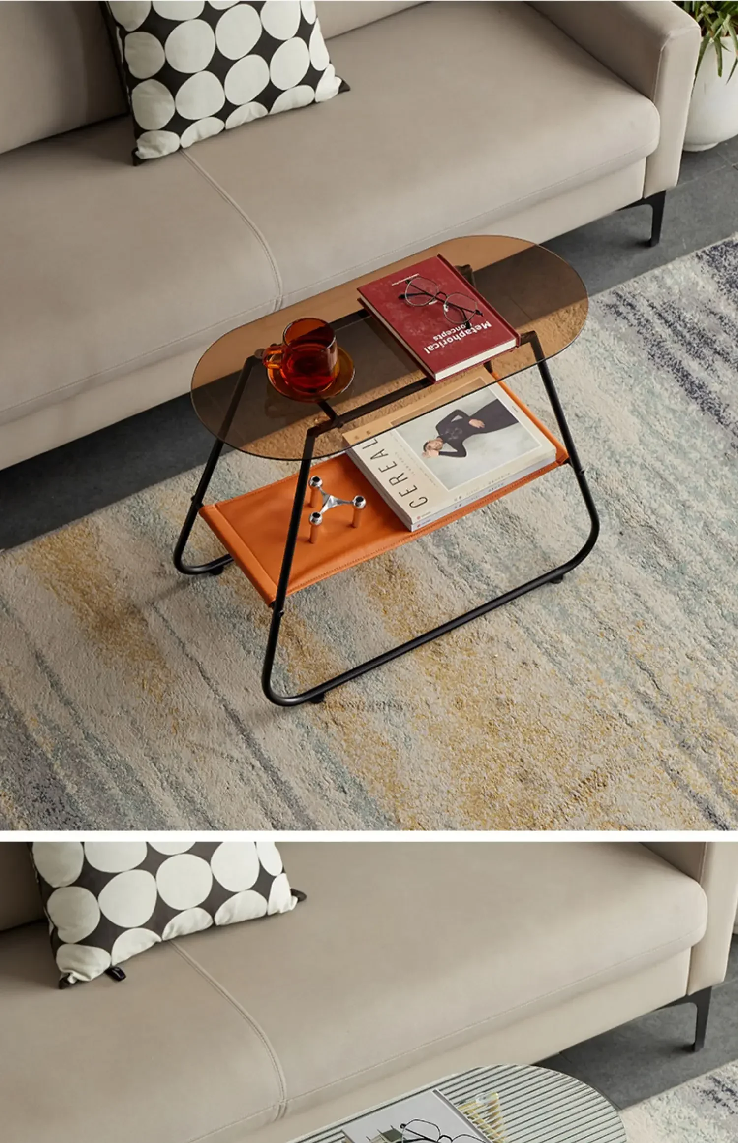 Light Luxury Glass Storage Side Table