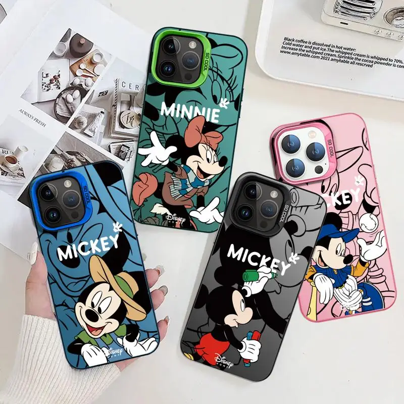 Case For Apple iPhone 15 11 13 14 Pro Max 12 15 Plus 11Pro High-Level Matte Phone Cover Disney Cute Mickey