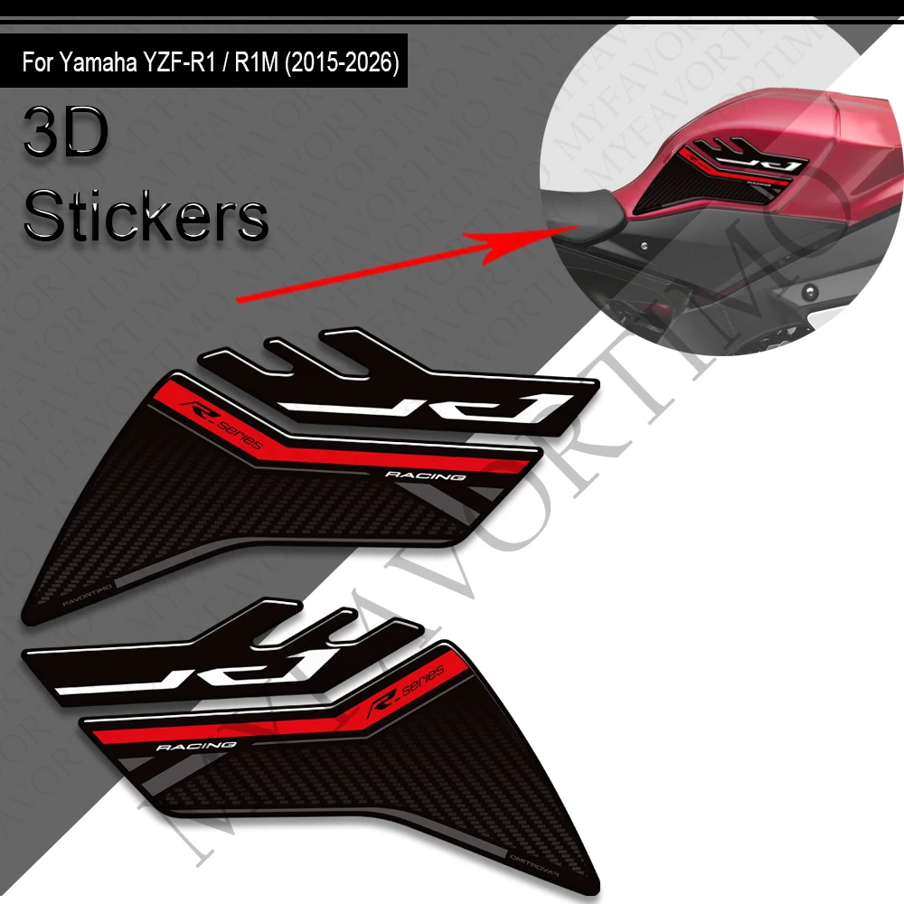 

Motorcycle For YZF-R1 YZF-R1M YZFR1 YZFR1M YZF R1 R1M Tank Pad Cap Gas Fuel Knee Stickers Decals Protection 2015 - 2026