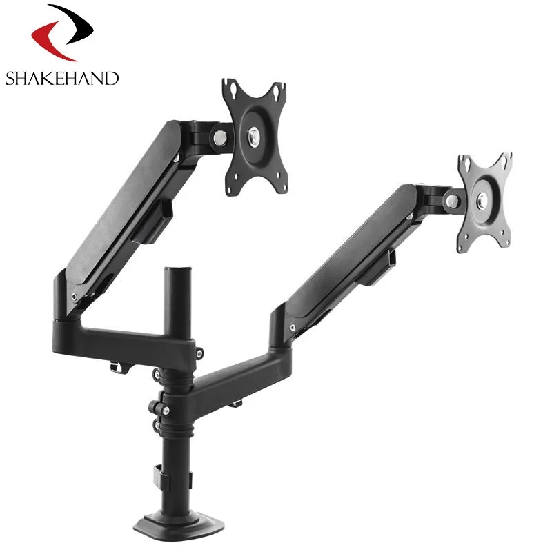 Dual Monitor Gas Spring Arm Stand Model-Sh-Kl Fits Inch Holds Up To Lbs Kg Vesa X Height Adjustable Full Motion Swivel