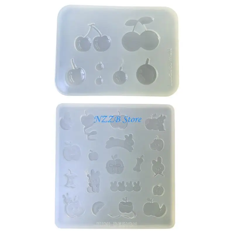 

T21F Heat Resistant Silicone Mold Candy and Chocolate Making Mould Fruit Themed Jewelry Accessories Kitchen Bakewares