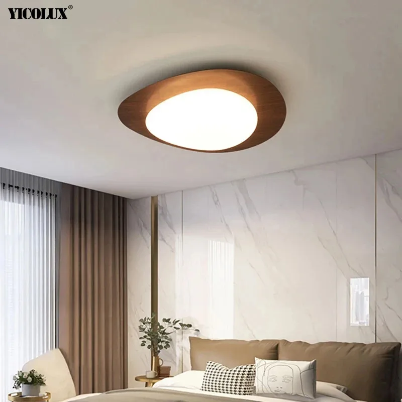 

Modern Walnut Color LED Ceiling Light Bedroom Living Room Corridor Surface Mounted Lamp Home Decor Indoor Lighting Fixtures