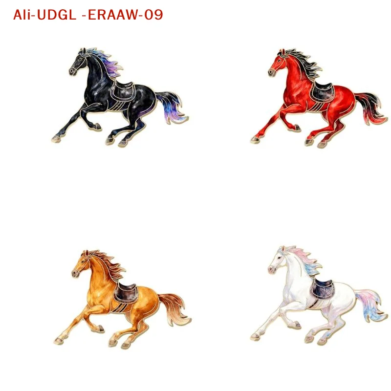 1Pcs Zodiac Horse Brooches For Women Men Cute Animal Pony Metal Badge Pins Clothing Backpack Accessory Unique Gift