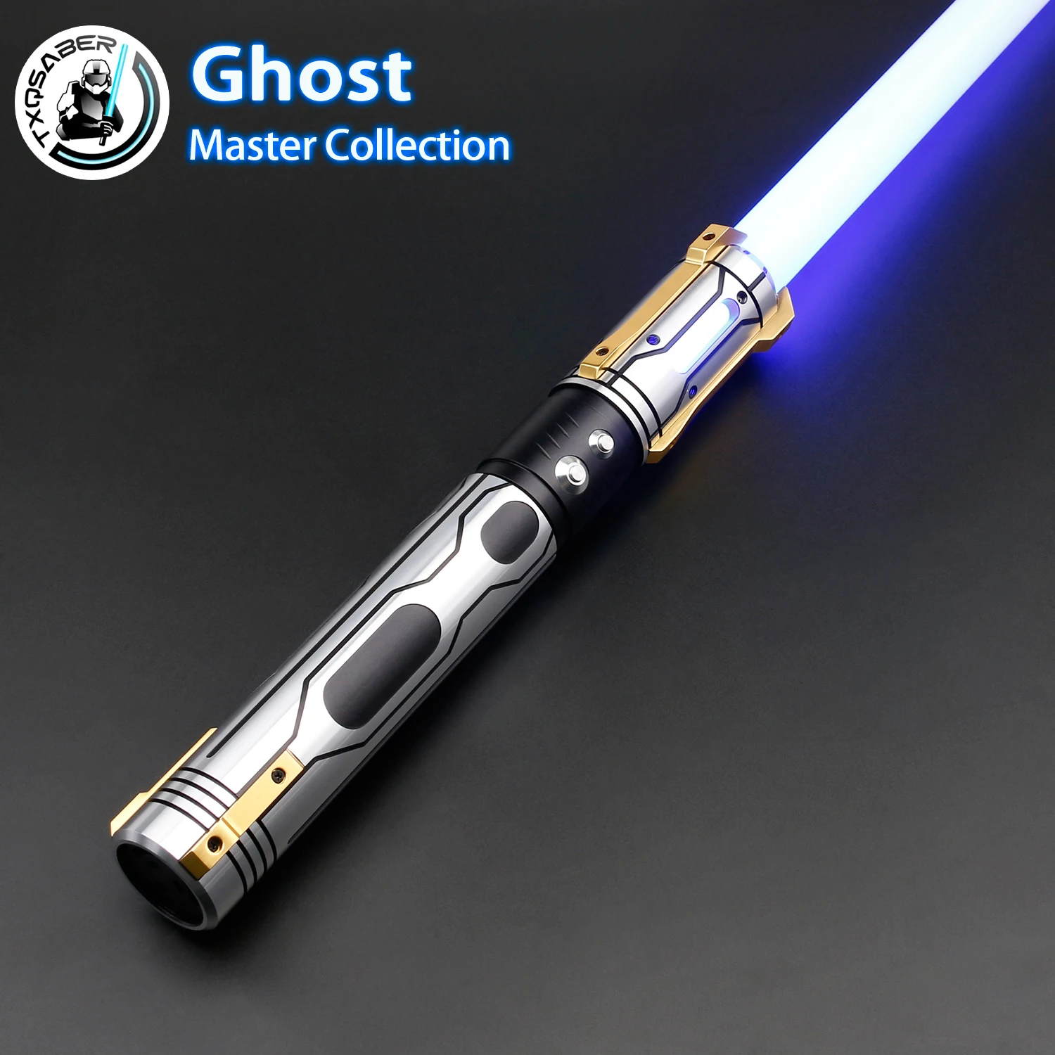 TXQSABER Ghost High Quality Lightsaber Metal Hilt Smooth Swing Heavy Dueling RGB Laser Sword 12 Colors Change Cosplay Gift