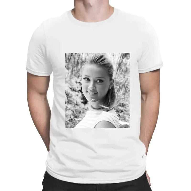 DaKuHo Amber Heardn Actress Celebrity Classic fashion trend Street wear casual summer men women universal short-sleeved T-shirt