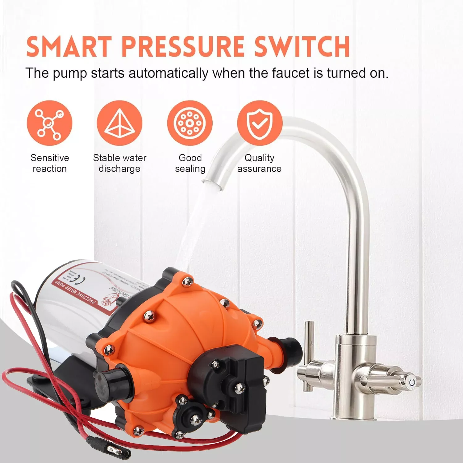 Carbole Washdown Deck Wash Pump Kit 165C-12V 7.0 GPM 80 PSI for Caravan RV Boat Marine Yacht M72572
