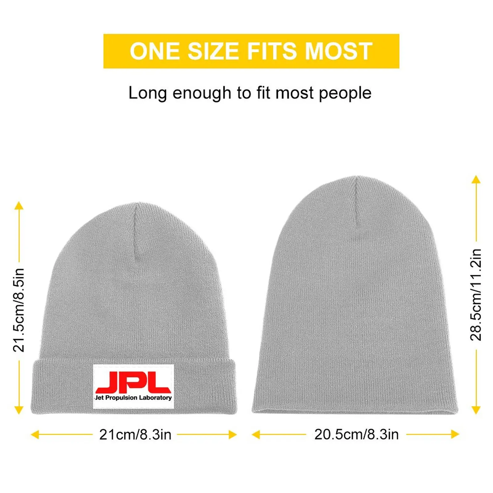 Jet Propulsion Laboratory (JPL) Logo for Light Colors ONLY Knitted Hat Hip Hop Thermal Visor Hat For Man Women's