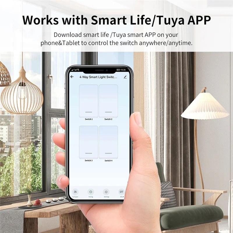

Y51A-Zigbee умный настенный выключатель, кнопочный прерыватель Tuya, нейтральный и нейтральный переключатель США для Alexa Google