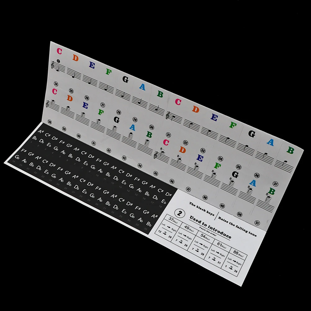 

1 Set Piano Keyboard Stickers 61 Key Adhesive Decals For Electronic Piano Beginners Learning Tool Music Instrument Accessories