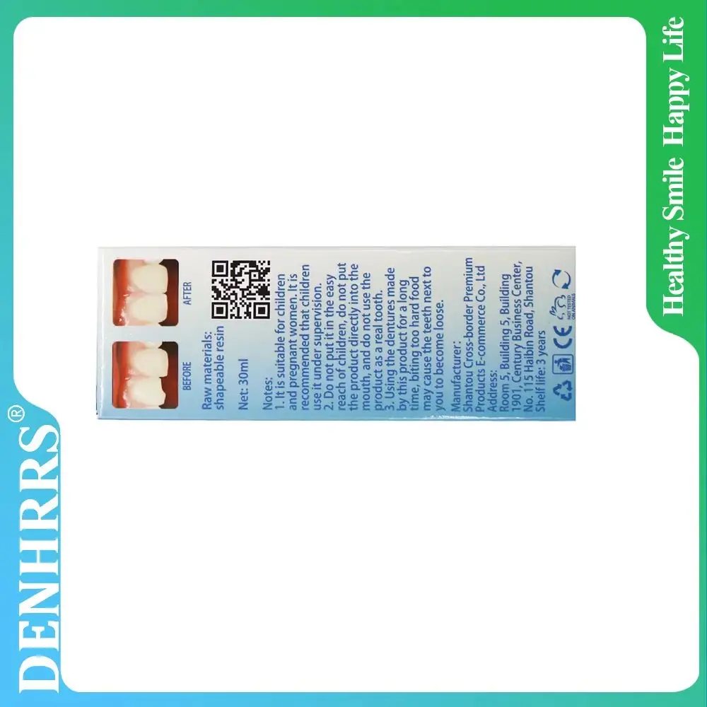 

30 мл набор для временного ремонта зубов, наполнитель зазоров в зубах, формованные вставные зубы, твердый клей, клей для протезов