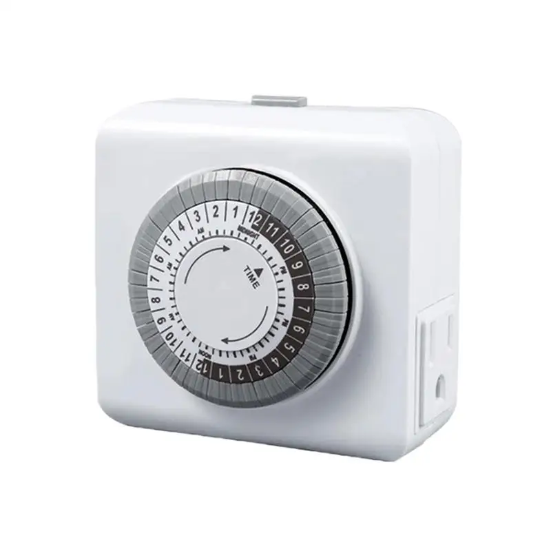 Mechanical Timers For Electrical Outlets 24-Hour Indoor Outdoor Light Outlet Mechanical Timer Daily On/Off Cycle 30-Minute