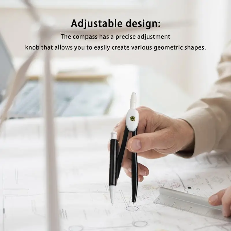 Bussola geometrica bussola a matita con scatola portaoggetti bussola da disegno in acciaio inossidabile strumento di precisione per geometria per forniture di classe