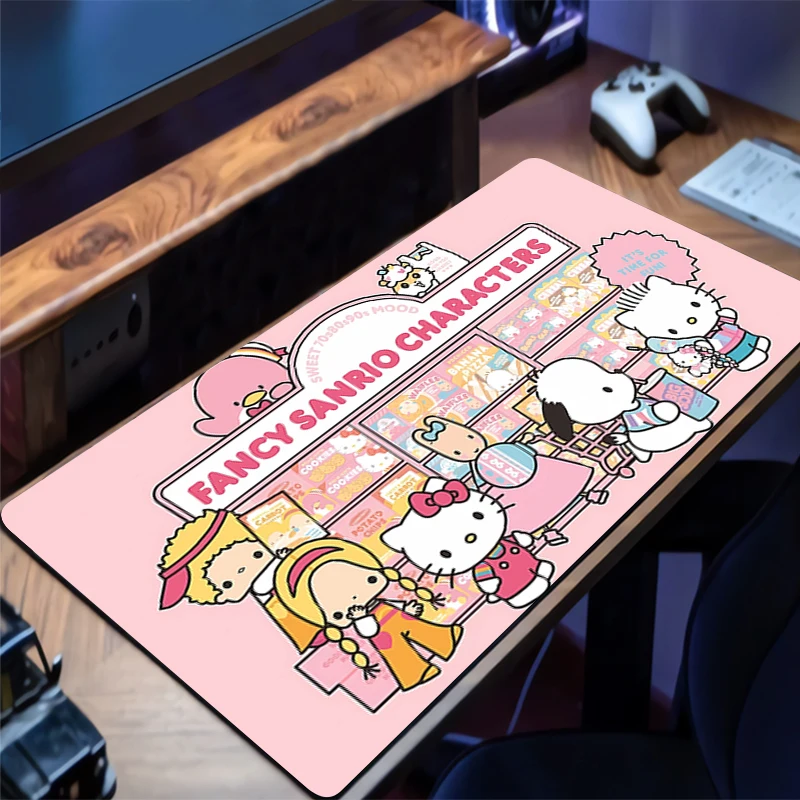 لوحة الماوس مرحبا كيتي Kawaii الألعاب الرياضة الإلكترونية اللاعبين اكسسوارات جهاز كمبيوتر شخصي لوحة المفاتيح ألعاب مكتب حصيرة الفومبريلا ماوس #1